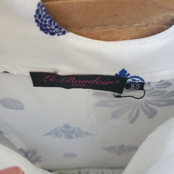 Blue and white modest dress women's size x- small new with tags Le Boudo… - Picture 4 of 4